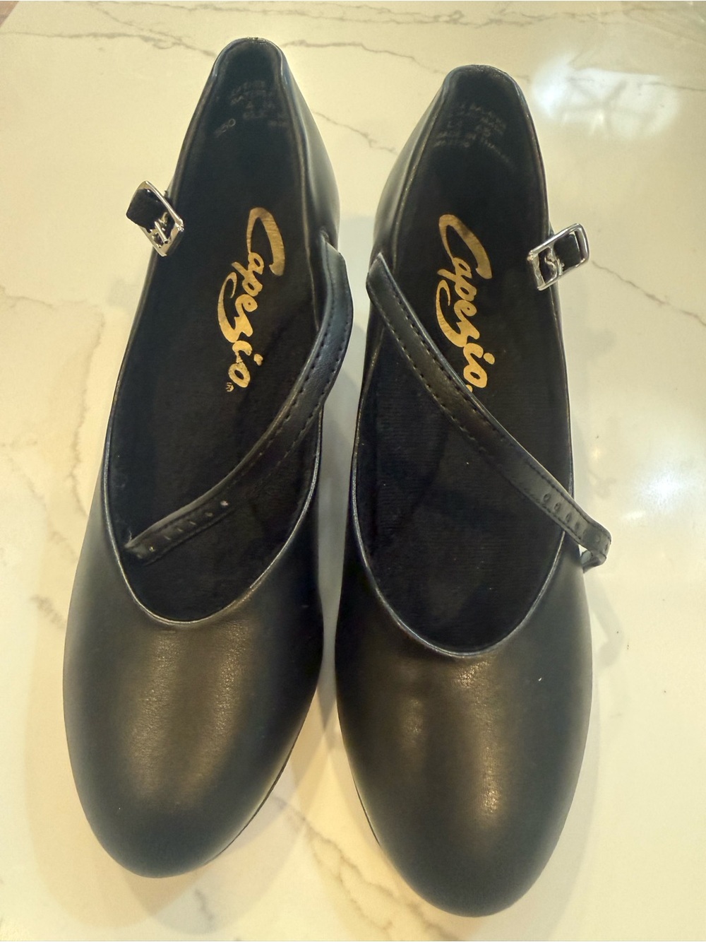 Capezio Black Girls' Cross-Strap Mary Jane Shoes